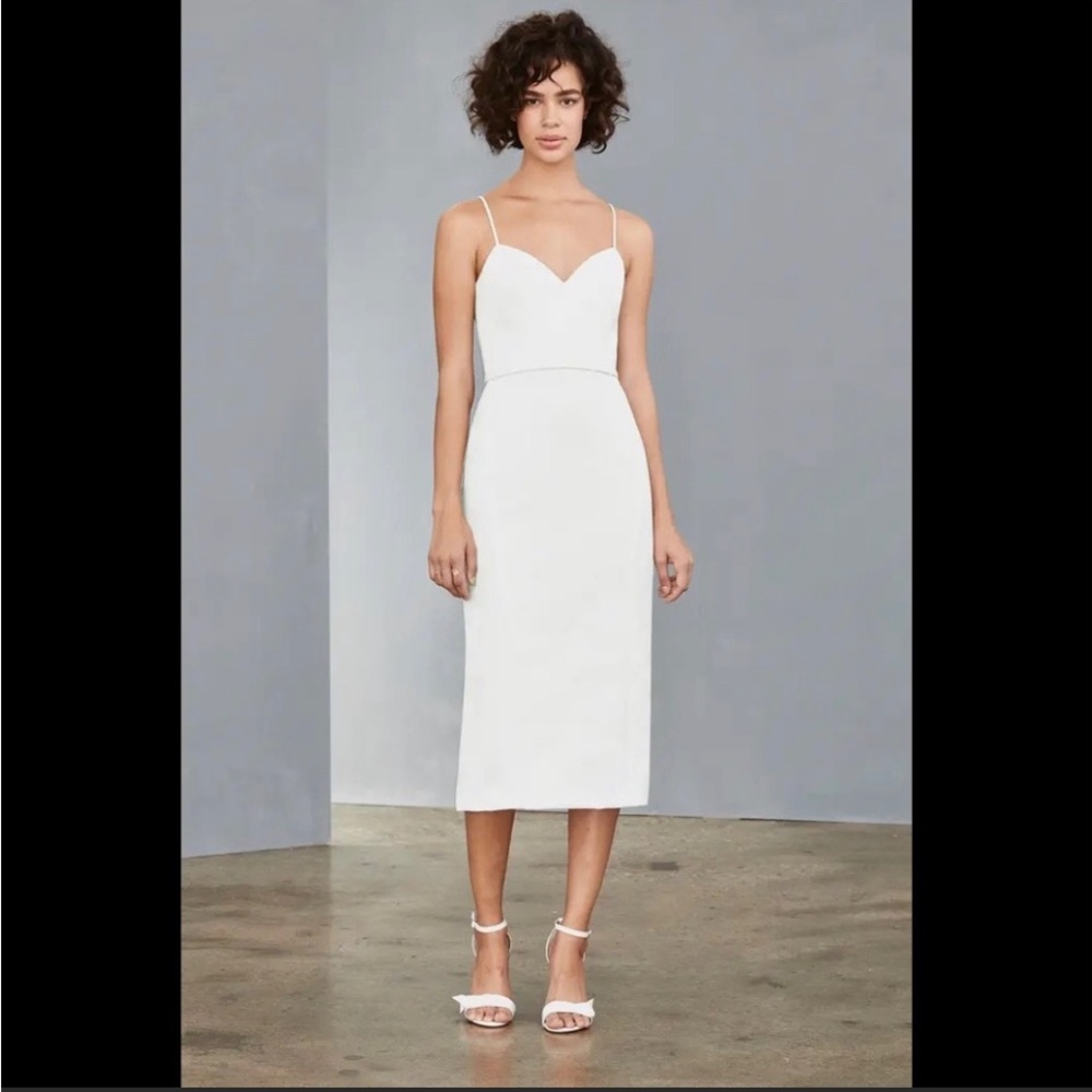 Amsale Faille Midi Column Sheath Dress - LW139